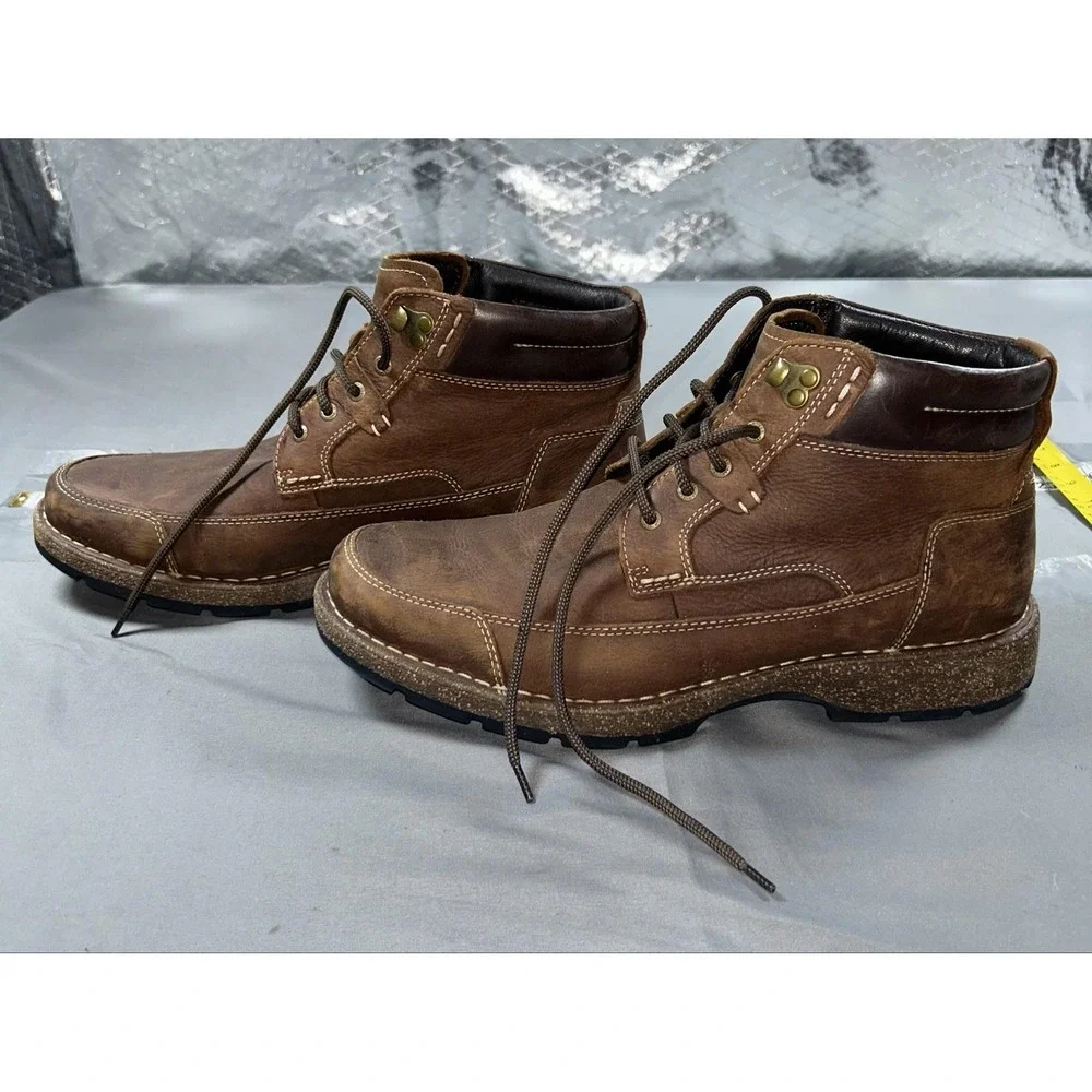 Johnston & Murphy Boots Mens Size 12 Brown Leather Sheepskin Casual Lace Up